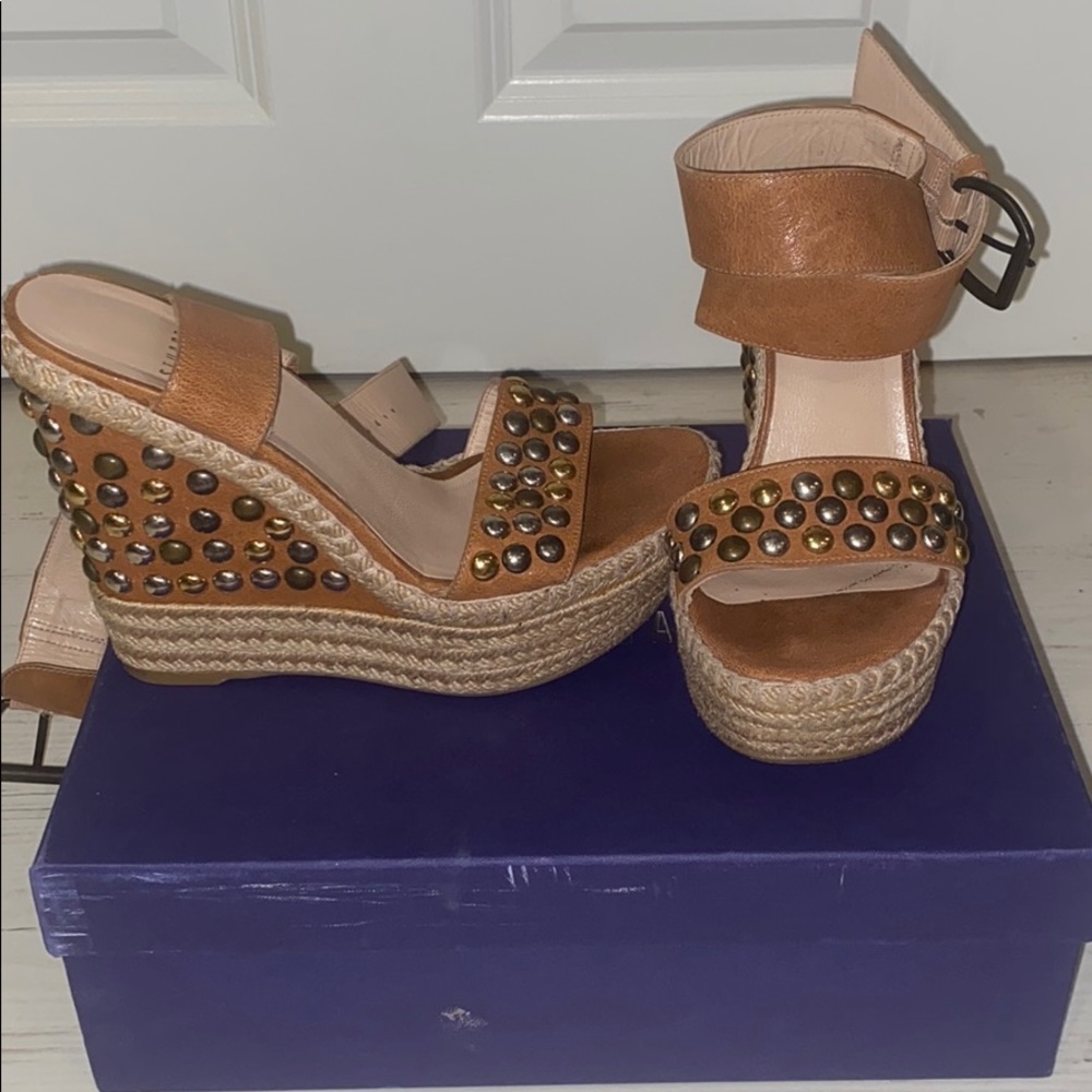 Stuart Weitzman Studded Wedges